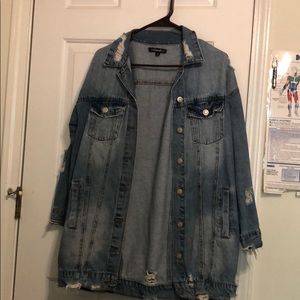 Knee length jean jacket